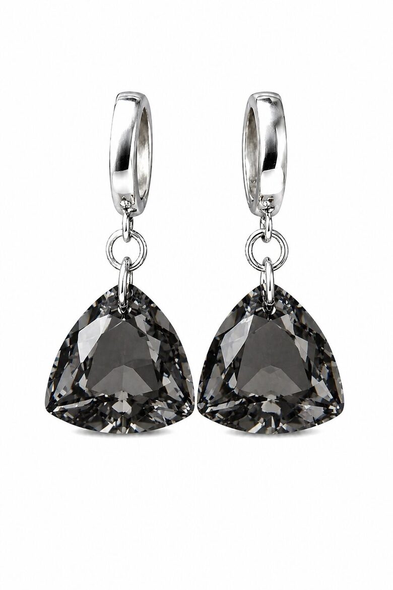Triliant Sudraba auskari ar Swarovski kristālu- Silver night
