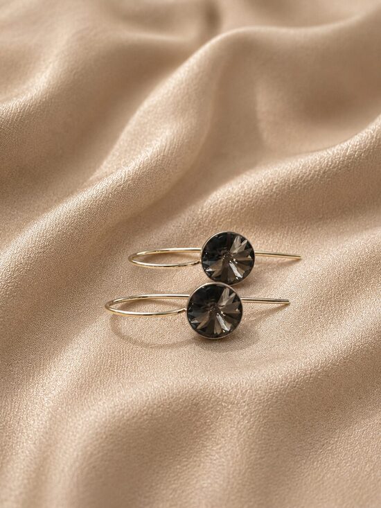 8mm Sudraba Rivoli āķīšu auskari Silver night