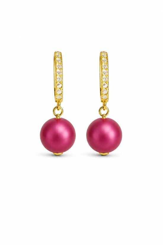 Klasiskie pērļu sudraba auskari ar 10mm Swarovski pērli