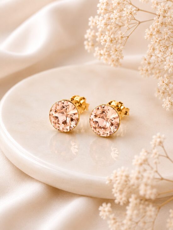 8mm Sudraba nagliņauskari ar Swarovski kristālu "Tesa" Silk