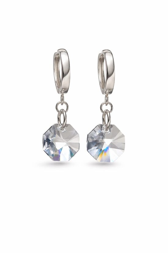 12mm Sudraba auskari ar swarovski kristālu Stefānija
