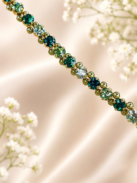 Green Gold 5 mm kristālu rokassprādze ar Swarovski® kristāliem