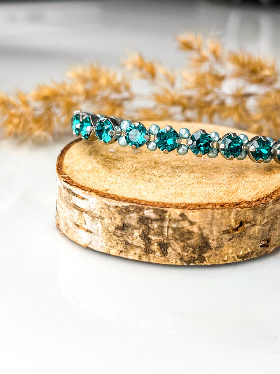 Smalka 4 mm Swarovski® kristālu rokassprādze blue zircon